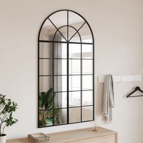 Wall Mirror Black 31.5"x55.1" Arch Iron
