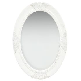 Wall Mirror Baroque Style 19.7"x27.6" White