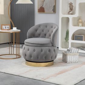 360 Degree Swivel Cuddle Barrel Accent Storage Chairs, Round Armchairs with Wide Upholstered, Fluffy Velvet Fabric Chair for Living Room, Bedroom