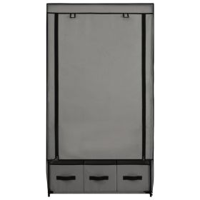 vidaXL Wardrobe Gray 34.3"x19.3"x62.6" Fabric (Option: as picture)