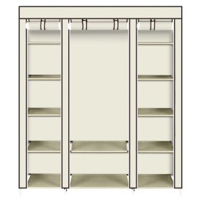 Non-woven Wardrobe 5 Layers 12 Compartments 150x45x175-beige (Color: Beige)