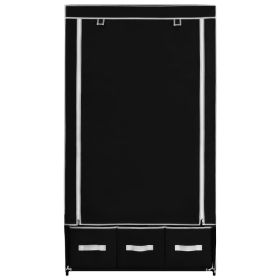 vidaXL Wardrobe Black 34.3"x19.3"x62.6" Fabric (Option: as picture)