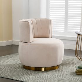 COOLMORE 360 Degree Swivel Cuddle Barrel Accent Sofa Chairs, Round Armchairs with Wide Upholstered, Fluffy Velvet Fabric Chair for Living Room (Color: as Pic)