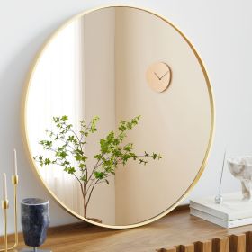 gold Round Wall Mirror, Bathroom Mirrors for Over Sink, Circle Mirror for Bathroom, Entryway, Bedroom, Vanity (20 Inch) (Color: as Pic)