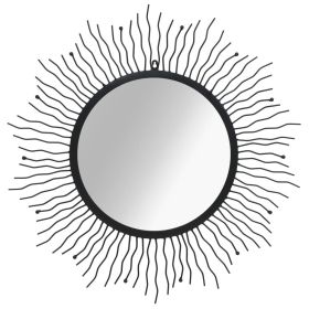 Wall Mirror Sunburst 31.4" Black (Color: Black)