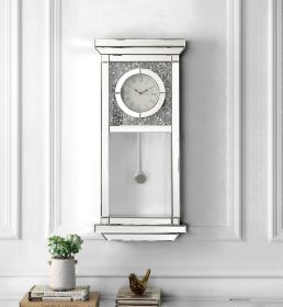 Noralie Mirrored & Faux Diamonds Wall Clock (Color: as Pic)