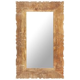 Mirror 31.5"x19.7" Solid Mango Wood (Color: Brown)